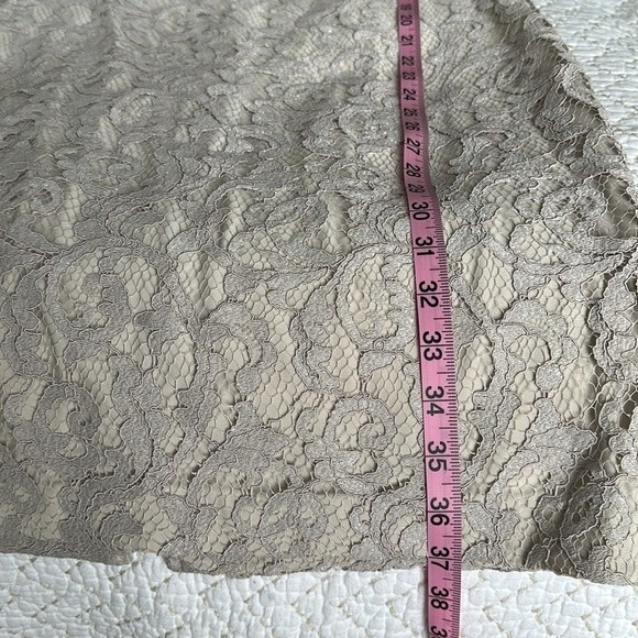 LAUREN RALPH LAUREN Women’s Lace Knee-Length Cocktail Dress Light Grey Size 4 - Picture 6 of 14